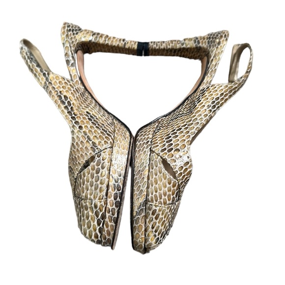 Stuart weitzman snake print leather sandals size 7.5 summer - Picture 3 of 12